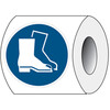 ISO Safety Sign - Wear safety footwear, M008, Laminated Polyester, 100mm, Wear safety footwear